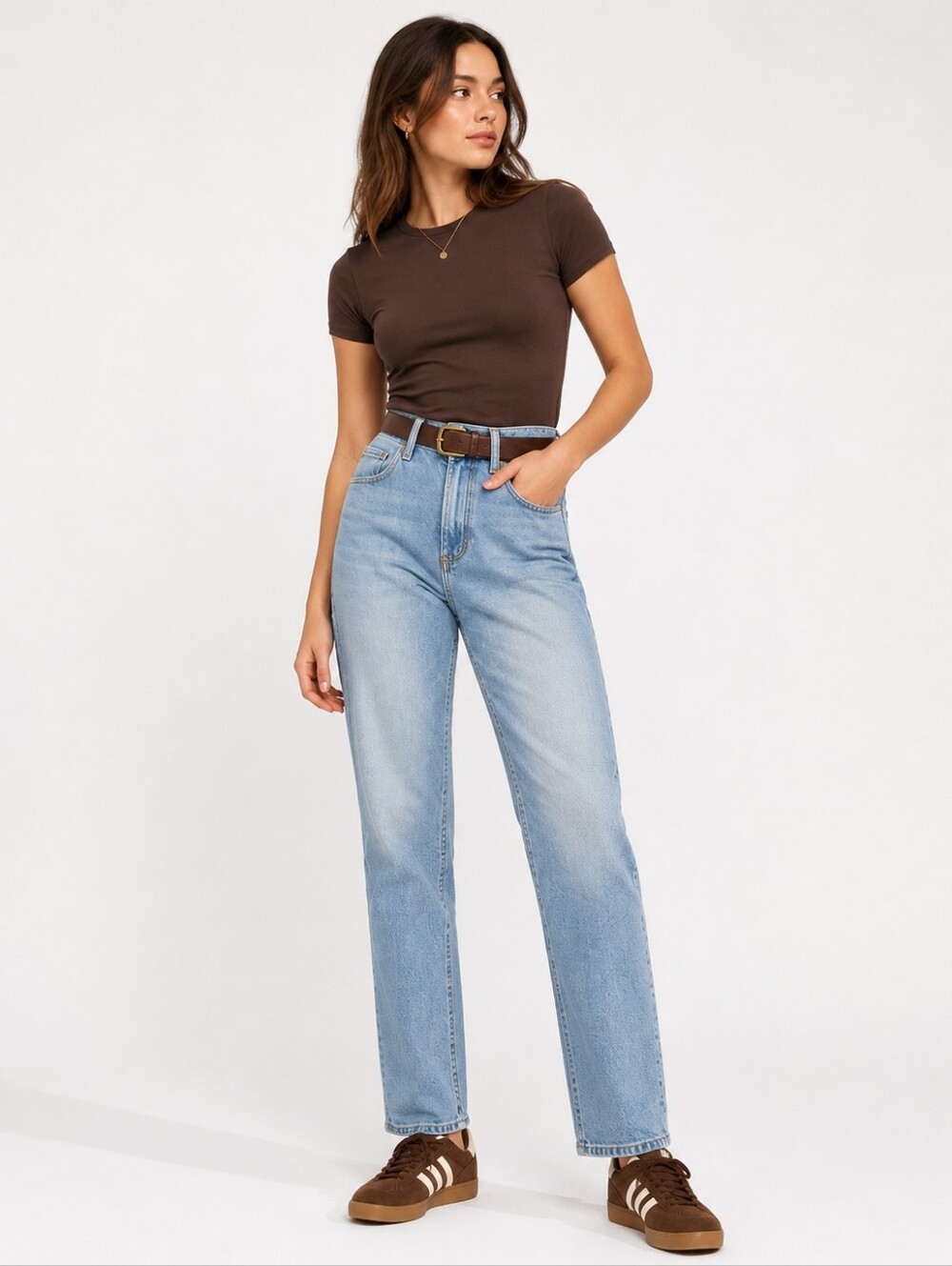 Driftwood Stella High Rise Straight Leg Jeans Light Wash W30